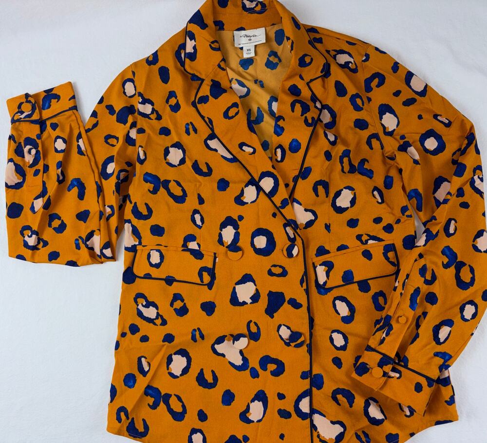 Phillip Lim for Target Women's Leopard Print Double Breasted Blazer Size XS